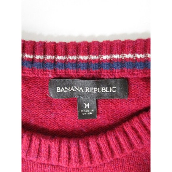 Banana Republic Sweater Medium Merino Wool Pullover Crewneck Knit Preppy - Picture 7 of 9